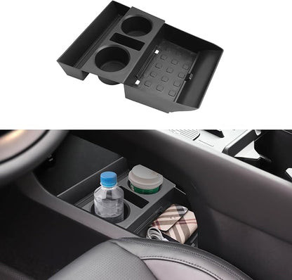 (2Pack) Coleya 2024 2025 2026 Santa Fe Center Console Organizer (Lower&Armrest)(SE/SEL/XRT/Limited/Calligraphy), Durable ABS Plastic&Anti-Slip Rubber Console Tray 2026 2025 Santa Fe Hybrid Accessories