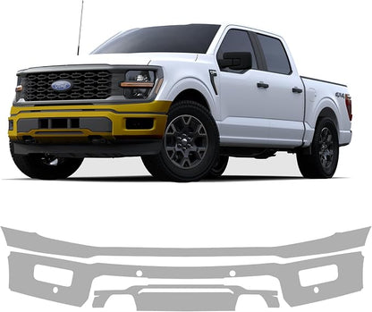 Precut Paint Protection Film for 2024-2025 Ford F-150 (XL XLT STX Tremor) Front Bumper (with Parking Sensors)