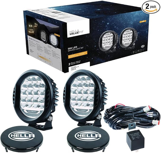 Hella ValueFit 500 LED Series - LED Driving Lamp Kit – Universal Off-Road Light for Pickup Trucks, ATV, SUV, 4x4, Jeep, Tractors / 358117171