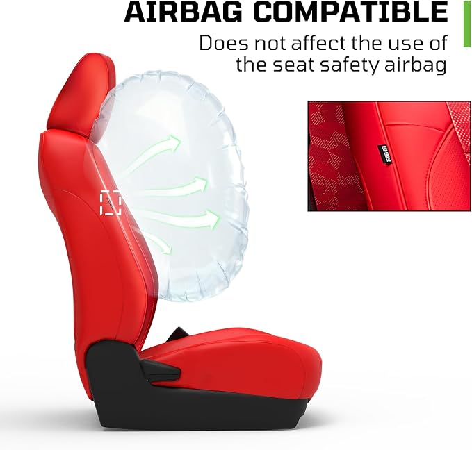 Car Seat Covers Fit for Toyota Tacoma 2016-2023,Full Coverage Faux Leather Car Seat Covers Full Set,Custom Waterproof Breathable Car Seat Protector Front Seat and Back Seat Covers for Cars(Red)