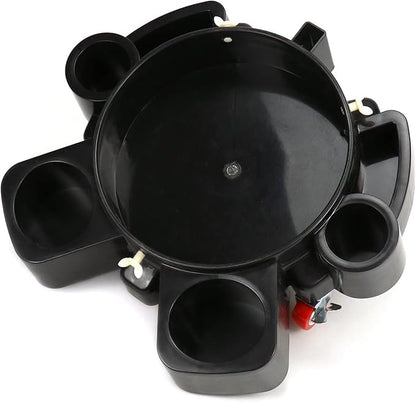 QWORK Bucket Dolly, Detailing Cart for 5 Gallon Car Wash Bucket, Rolling Bucket Dolly with 5 Rolling Swivel Casters and Compartments, for Car Washing Detailing System