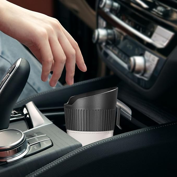 Car Trash Can, Mini Leakproof Vehicle Cup Holder Garbage Container Bin, Portable Automotive Interior Door Trash Storage Organizer Accessories, Universal for Sedan Truck SUV (White)