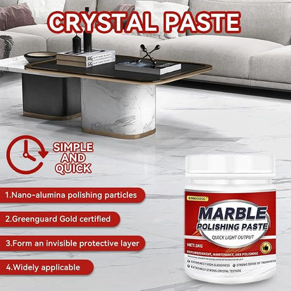 Granite Polishing Paste, Marble Cleaner Countertop, Quartz Polish, Granite Polishing Kit | Marble Cleaner and Polish - Enhances Shine & Maintenance, Safe for Stone Surfaces, 2.2LB (2 - PCS)