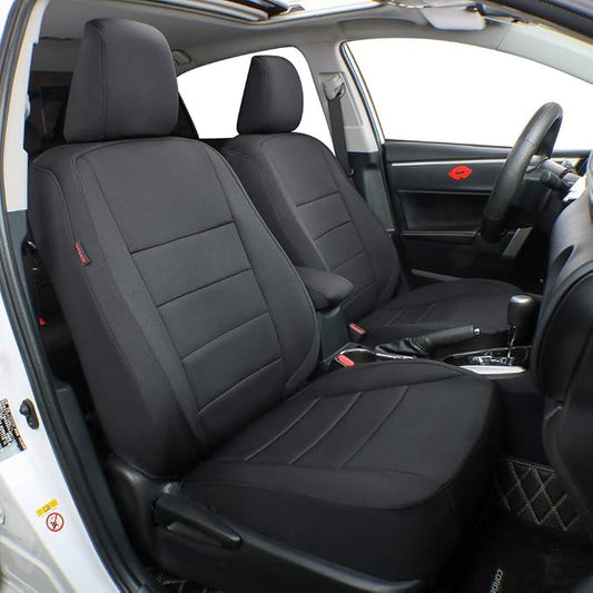 EKR Corolla Seat Covers Custom Fit for Toyota Corolla 2014 2015 2016 2017 2018 2019 L/LE Series Sedan,Leather Car Seat Cover Full Set for SUV-Neoprene(Black)