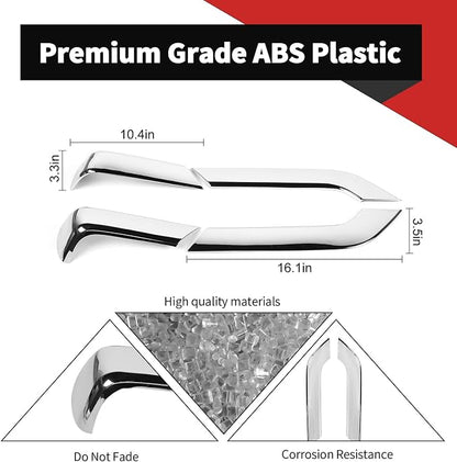 Voodonala for Chevy Silverado Car Door Interior Trim Cover Kits Compatibe with Chevy Silverado 2014-2018(ABS,4pcs/Set,Chrome)