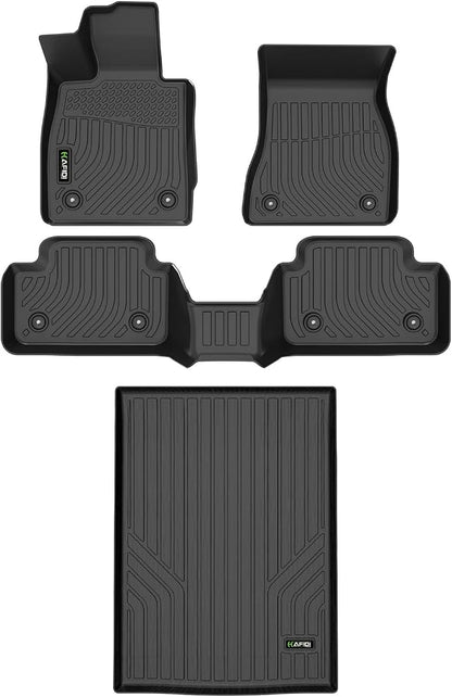 Floor Mats & Cargo Liner Set Fit for 2024 2025 2026 BMW 5 Series G60 (530i/530i xd/540i/540i xd) All Weather Protection TPE Anti-Slip Automotive BMW 5 Floor Liners Custom Accessories - Black