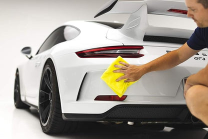 The Rag Company - Eagle Edgeless 350 (5-Pack) Professional Korean 70/30 Blend Super Plush Microfiber Detailing Towels, 350GSM, 16in x 16in, Yellow