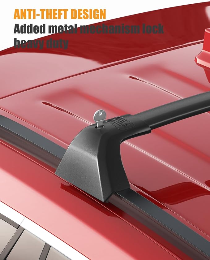 KINGGERI 260Lbs Lockable Roof Rack Cross Bars Compatible with Toyota Corolla Cross 2022 2023 2024 2025 2026 (with Flush Side Rails), Heavy Duty All Aluminum Rail Crossbar Anti-Theft Metal Matte Coated