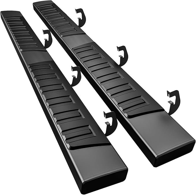 Running Boards 6 Inches Double Cab for Chevy Silverado GMC Sierra 2007-2018 1500, 2019 Limited/LD, 2007-2019 2500HD/3500HD (2 Full 2 Half Size Doors) Black Aluminum Alloy Side Steps Rails Nerf Bars 6"