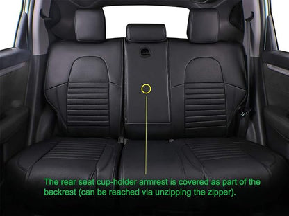 EKR CRV Seat Covers Custom Fit for Honda CRV 2017 2018 2019 2020 2021 2022,Leather Car Seat Cover Full Set for Trucks SUV,Waterproof Car Seat Cushion,Faux Leather (Black)