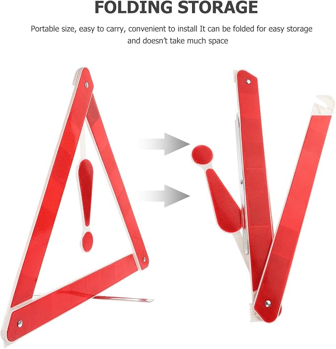 2pcs Car Warning Triangle Sign Auto Warning Sign Kit Sturdy Car Safety Triangle