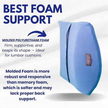 Back-Huggar® The Original Lumbar Cushion (Bucket Style) - Blue