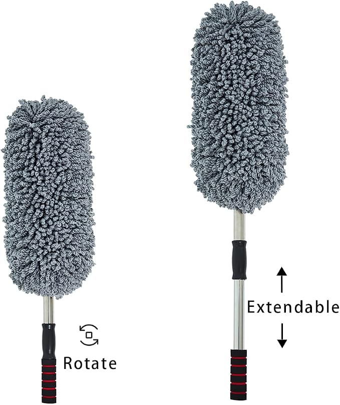 (3 Pack) Microfiber Car Duster Exterior Scratch Free, Extendable Handle Interior Multipurpose dust Cleaning Duster for car
