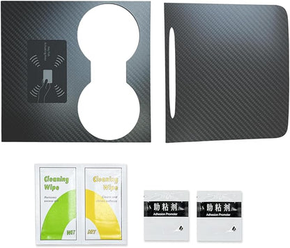 Carbon Fiber Center Console Wrap Kit for Tesla Model 3 & Model Y 2021-2023, Black, 3K Twill, Matte Finish
