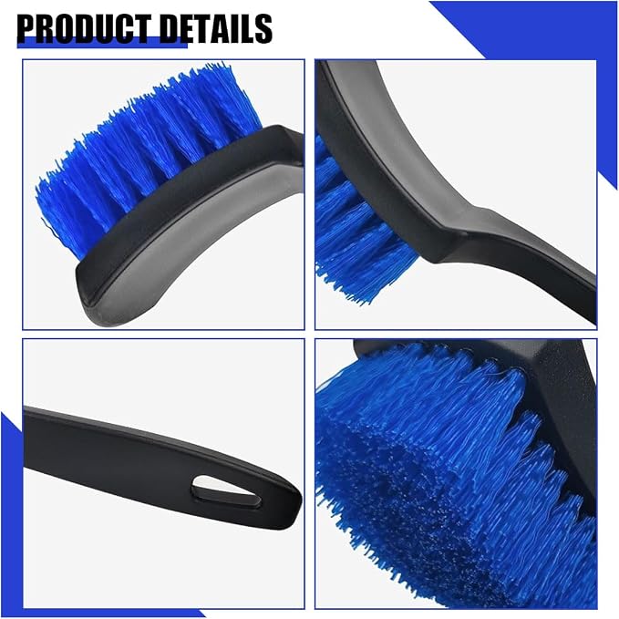 smilfuy 8.3×2.5 Inch Carpet Cleaning Brush, Scrub Brush for Floor Mats, Car Wheel Hub Cleaning Brush for Car Interior and Home, Car Wash Brush Automotive Tire Brush with Soft Bristle Short Handle