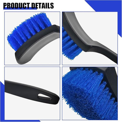 smilfuy 8.3×2.5 Inch Carpet Cleaning Brush, Scrub Brush for Floor Mats, Car Wheel Hub Cleaning Brush for Car Interior and Home, Car Wash Brush Automotive Tire Brush with Soft Bristle Short Handle
