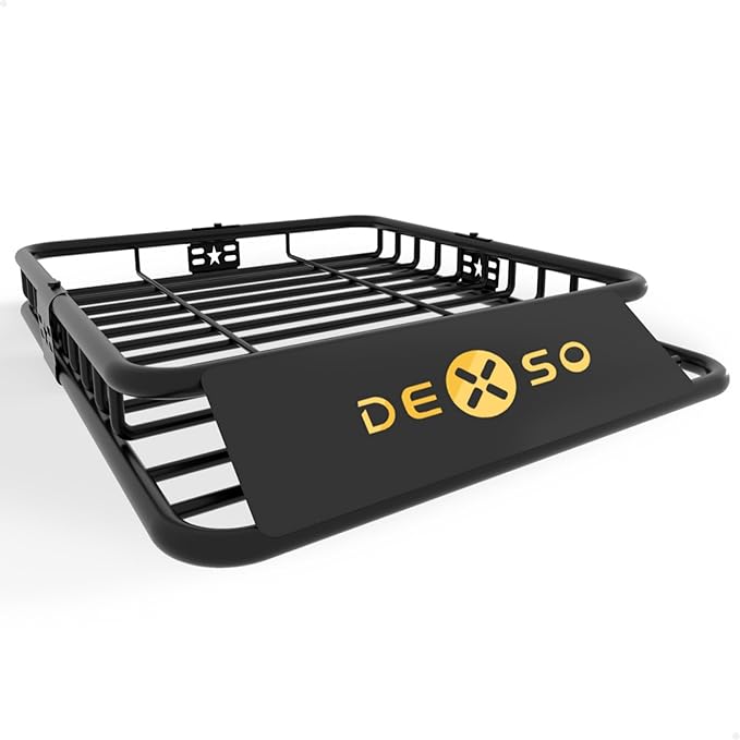 DEXSO 51" x 36" Universal Roof Rack Basket, 200 Lbs Capacity Rooftop Cargo Carrier Basket, Heavy Duty Luggage Holder Rack for SUVs, Trucks, Vehicles