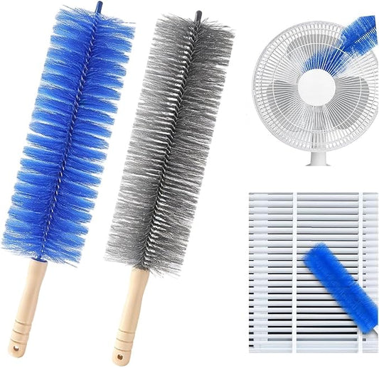 Fan Cleaning Brush, 2026 New Bendable Microfiber Head Dusting Brushes, Reusable Fan Cleaner Brush Dust Remover for Electric Fans, Air Conditioning, Car Vents and Blind (2pcs,mixedB, 48cm)