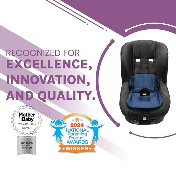 Lynmark® Potty Training Car Seat Protector Cover - Waterproof Soft Piddle Pads for Toddlers and Baby Carseat - Travel-Friendly Universal Washable Liner Mat for Spills, Nappy Leaks, Accidents - Navy