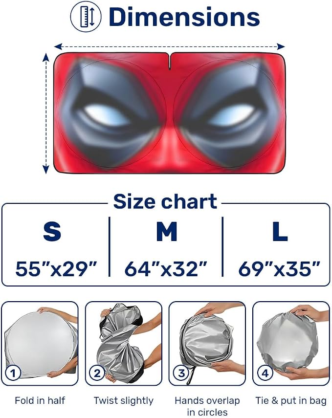 GENANY Funny Red Eyes Movie Windshield Sun Shade for Car SUV Truck (55x29 Inches), Automobile Sunshade, Protector Blocks UV, Car Decor