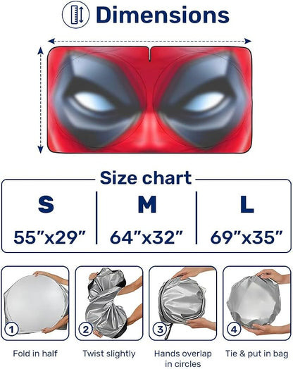 GENANY Funny Red Eyes Movie Windshield Sun Shade for Car SUV Truck (64x32 Inches), Automobile Sunshade, Protector Blocks UV, Car Decor