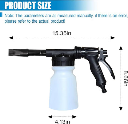 ZIMISI Car Wash Foam Gun, Foam Cannon for Hose, Professional Car Foam Sprayer with 6 Levels Foam Concentration, Spray Gun Cleaner, Connects to Any Garden Hose (Black)