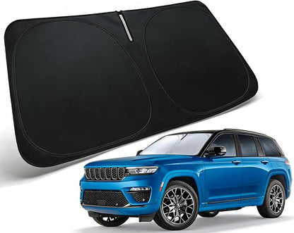 Windshield Sun Shade for 2022-2026 Jeep Wagoneer Accessories | Front Window Sun Visor Protector & Heat Shield, 240T Sunshade Protection Blocks UV Rays Keep Your Car Cooler