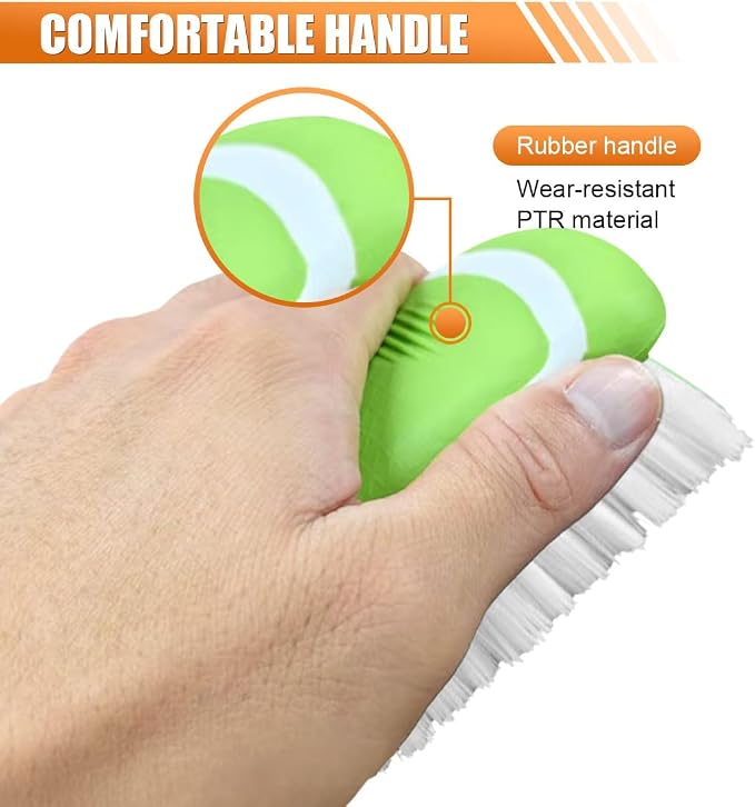 Car Carpet and Upholstery Cleaning Brush, Stiff Bristle Car Detailing Carpet Scrub Brush with Hanging Hole, Vehicle Interior Detailing Brushes for Floor Mats, Couch, Leather Seat (Green)