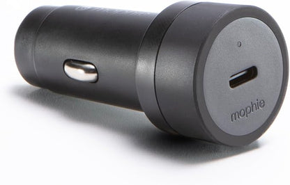 Mophie 30W USB-C Car Charger - Eco-Friendly Fast Charging for Devices, LED Indicator, Universal AUX Compatibility