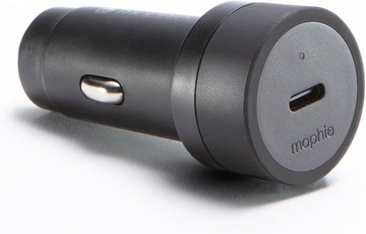 Mophie 30W USB-C Car Charger - Eco-Friendly Fast Charging for Devices, LED Indicator, Universal AUX Compatibility