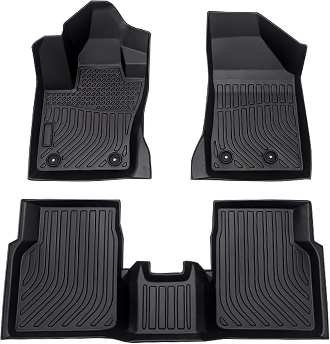 Cartist Floor Mats Fit for Jeep Compass 2017-2024 2025, All Weather Floor Mats for Compass Accessories, Front & 2nd Row TPE Waterproof