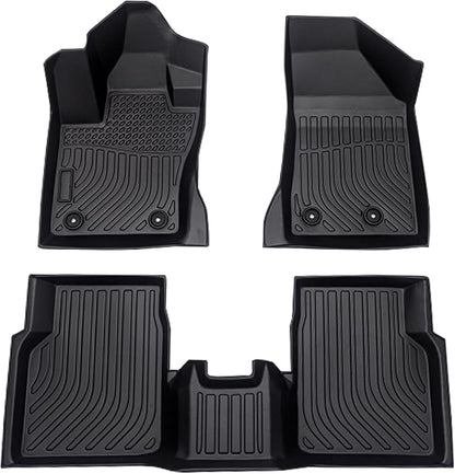 Cartist Floor Mats Fit for Jeep Compass 2017-2024 2025, All Weather Floor Mats for Compass Accessories, Front & 2nd Row TPE Waterproof