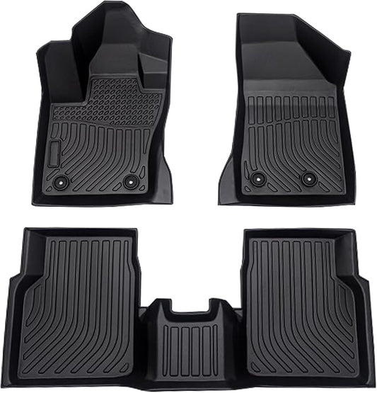 Cartist Floor Mats Fit for Jeep Compass 2017-2024 2025, All Weather Floor Mats for Compass Accessories, Front & 2nd Row TPE Waterproof