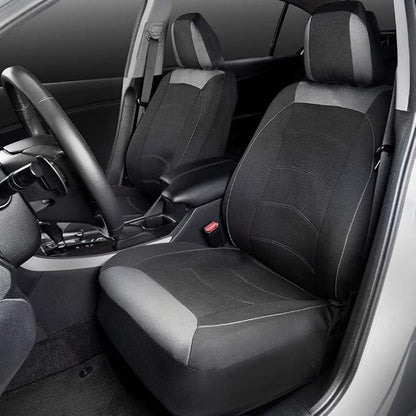 Motor Trend (2) Car Seat Covers for Front Seats with (2) Trimmable Car Floor Mats – Universal Fit Auto Accessories for Cars, Trucks, SUVs, Vans – Interior Protection and Vehicle Interior Shield Combo