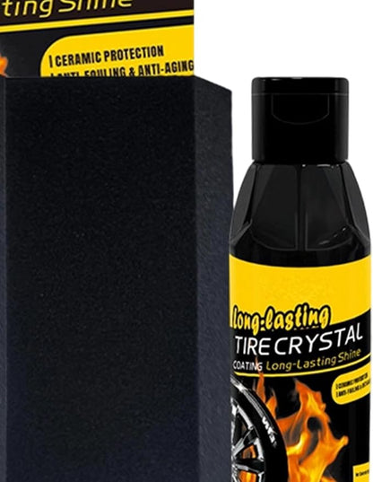 Tire Coating - 100ml Wheel Coating with Sponge | Quick Protective Long Lasting Tire Shine for SUV Looking Like New Truck Motorcycle Rv Long-Lasting Bright Luster Protection Blackening