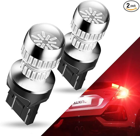 AUXITO Upgraded 7440 7443 LED Bulb Red for Tail Lights Brake Lights, Super Bright T20 W21W 7441 7444 LED Replacement for Stop Tail Brake Signal Lights, Pack of 2