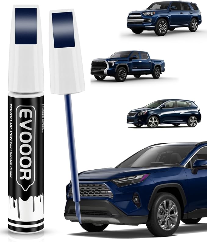 8S6 Dark/Nautical Blue Metallic Touch Up Paint Compatible with Toyota Exact Match 2 in 1 Touch up Paint for Chips and Nicks Repair