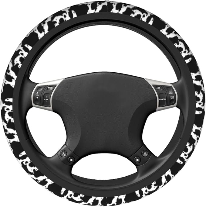 Cow Steering Wheel Covers Non Slip Neoprene Steering Wheel Protector Cover Universal 15 Inch for Men Women Car Truck