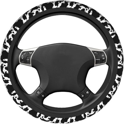 Cow Steering Wheel Covers Non Slip Neoprene Steering Wheel Protector Cover Universal 15 Inch for Men Women Car Truck