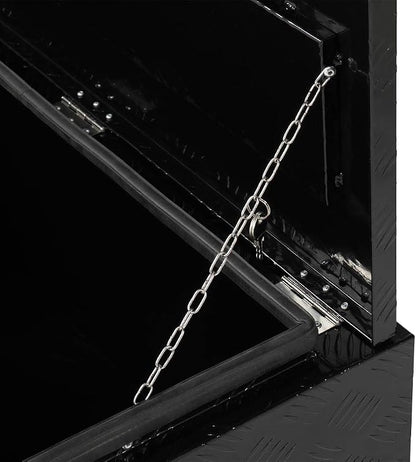 36“L x 17" W x 18" H Aluminum Underbody Truck Toolbox with Lock | Waterproof Square Truck Storage Organizer Chest for Pick Up Truck Bed, RV Trailer, Van, Black Tool Box