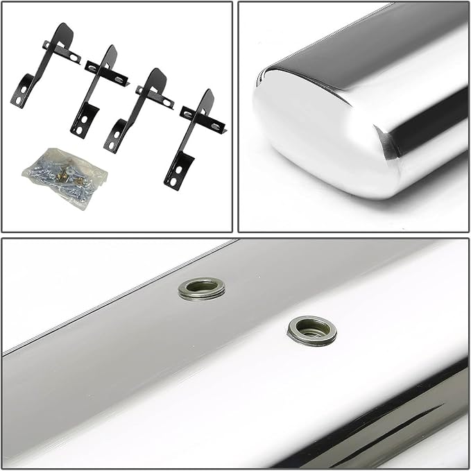 Auto Dynasty Oval Running Board Compatible with 2001 2002 2003 Ford F-150 Crew Cab, Stainless Steel Side Step Rail Nerf Bars, 5" Step Bars, Polished Chrome