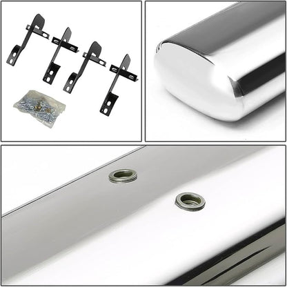Auto Dynasty Oval Running Board Compatible with 2001 2002 2003 Ford F-150 Crew Cab, Stainless Steel Side Step Rail Nerf Bars, 5" Step Bars, Polished Chrome