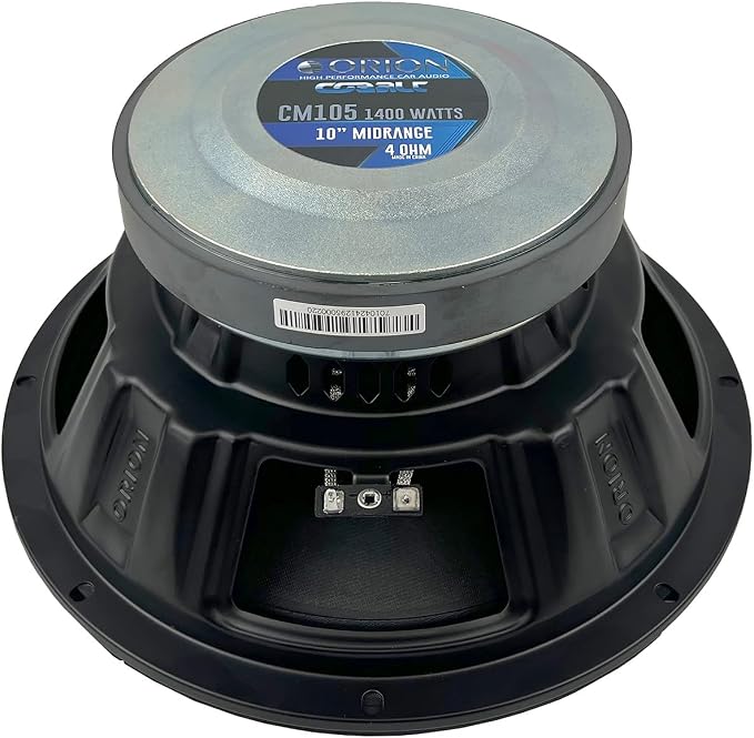 ORION Cobalt CM105 High Efficiency 10" Mid-Range Bullet Loudspeaker, 1400W Max Power, 350W RMS, 4 Ohm, 2" Voice Coil - Pro Car Audio Stereo, Midrange Speaker (Single)