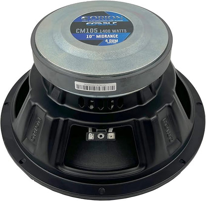 ORION Cobalt CM105 High Efficiency 10" Mid-Range Bullet Loudspeaker, 1400W Max Power, 350W RMS, 4 Ohm, 2" Voice Coil - Pro Car Audio Stereo, Midrange Speaker (Single)