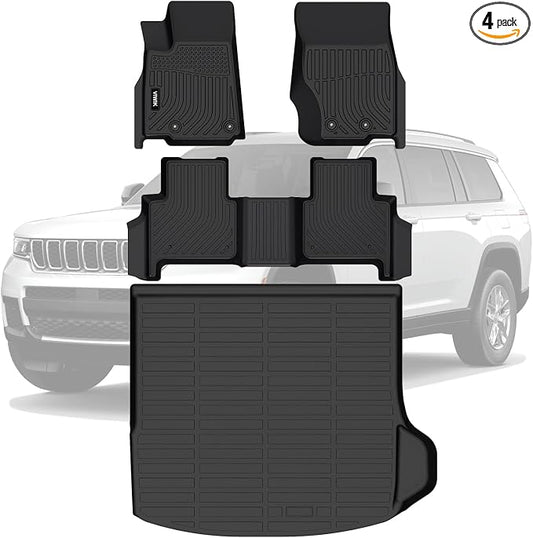 VIWIK Floor Mats & Cargo Liners for Jeep Grand Cherokee 2026 2025 2024 2023 2022, Anti Slip 3D Floor Liners, TPE Waterproof Car Mats, Custom Fit All Weather Protection SUV Accessories