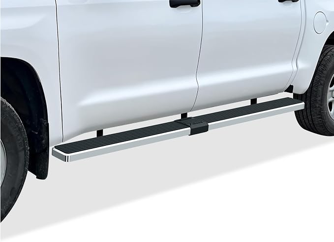 APS (304 Stainless Steel Polished Silver 6 inches) Running Boards Nerf Bars Side Steps Compatible with Toyota Tundra 2007-2021 CrewMax