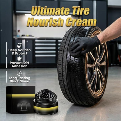 Car Tire Ceramic Coating, 2026 Powerful Wheel Cleaning Refurbish Wax with UV Blocking Dust, Tyre Nourish Cream, Tire Shine Cream for Long-Lasting Auto Care (1pcs)