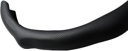 Quick Install Sporty Perforated Nappa Leather Steering Wheel Cover with Yellow Stripes Universal fit 14½" to 15" Car SUV Pickup Steering Wheel