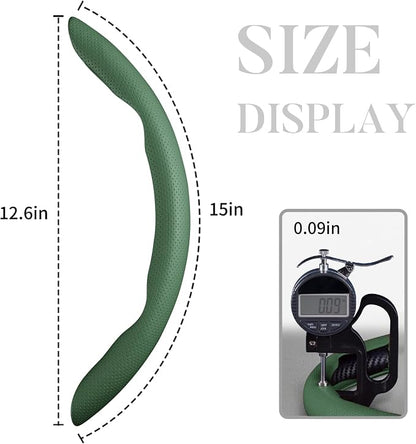 Car Steering Wheel Cover Leather Snap On 3Pcs Set Non-Slip Protector Wrap Steering Wheel Accessories 14.5-15 inch Universal Green