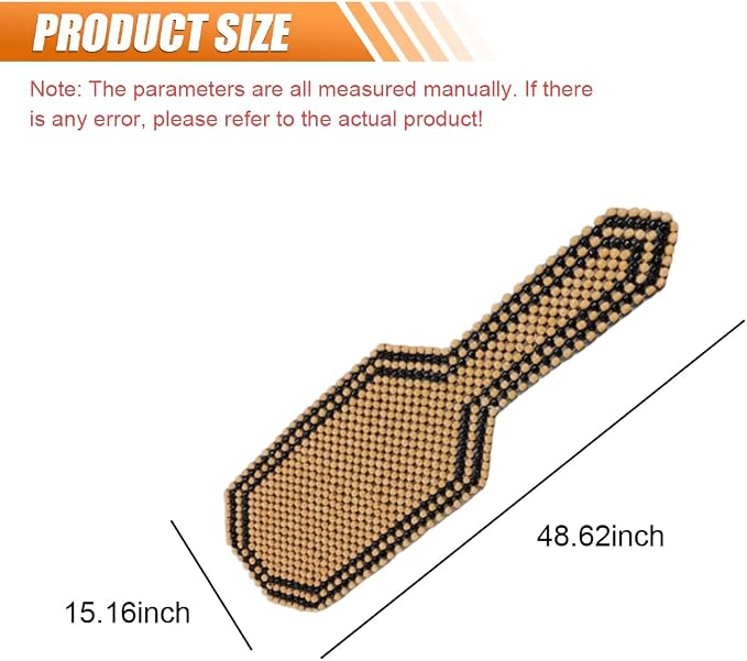 YoRise Breathable Wood Beaded Car Seat Cushion, Double-Strung Auto Back Massaging Seat Protector for Comfortable Driving, Ventilated Cooling Car Seats Cover for Fatigue Relief (Beige)